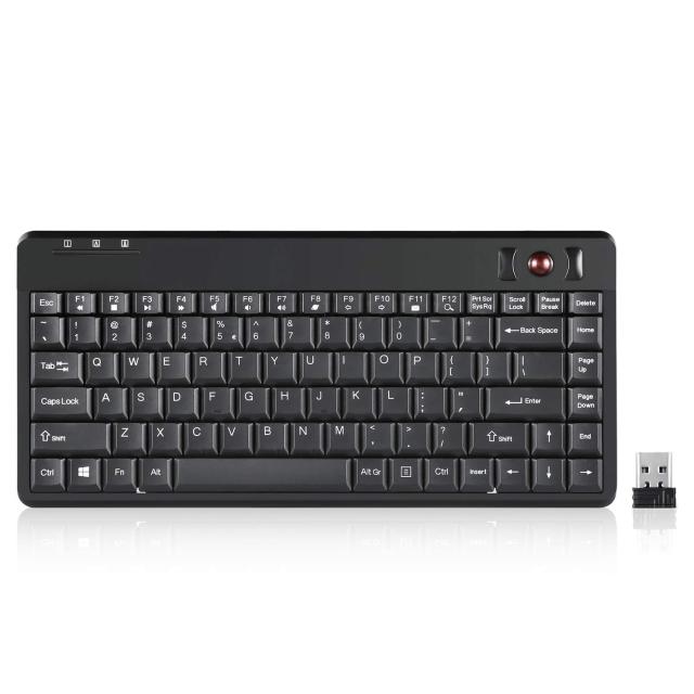 Perixx ぺリックス PERIBOARD-706PLUS トラックボール 付き ワイヤレス キーボード 14mmトラックボール搭載 2.4GHz