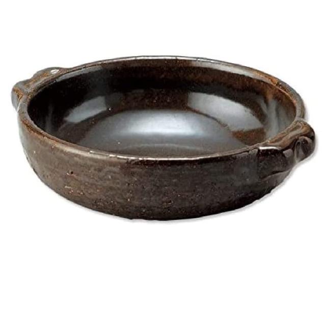 黒飴釉グリル鍋（小）　【信楽焼】の通販は