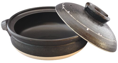 佐治陶器 萬古焼 土鍋 9号 (28cm) 4-5人用 一珍かきおとし 32-123 黒_1