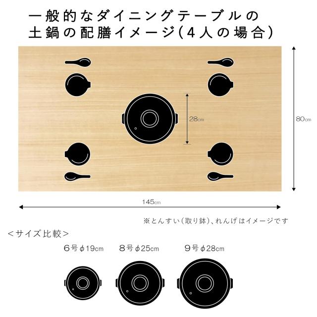 佐治陶器 萬古焼 土鍋 9号 (28cm) 4-5人用 一珍かきおとし 32-123 黒_2
