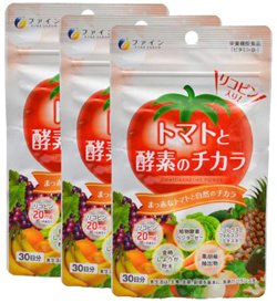 ファイン(FINE JAPAN) リコピン トマトと酵素のチカラ 90粒入 金時しょうが粉末 黒胡椒抽出物 植物酵素 国内生産 3個セット