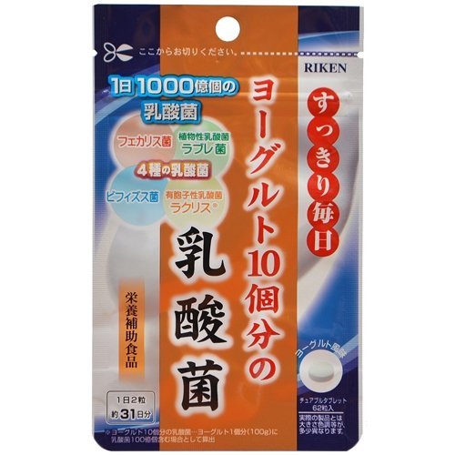 リケン ヨーグルト10個分の乳酸菌　12.4g（200mg×62粒） 10セット