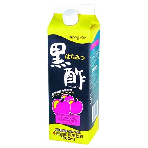 ヨーグルトン乳業 はちみつ黒酢 4倍濃縮 1000ml紙パック×8本入の通販は 6,852円