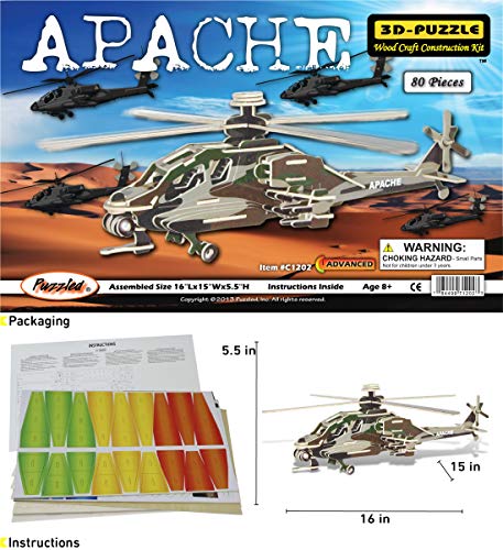 Puzzled Apache 3dパズル木製Constructionキット_1