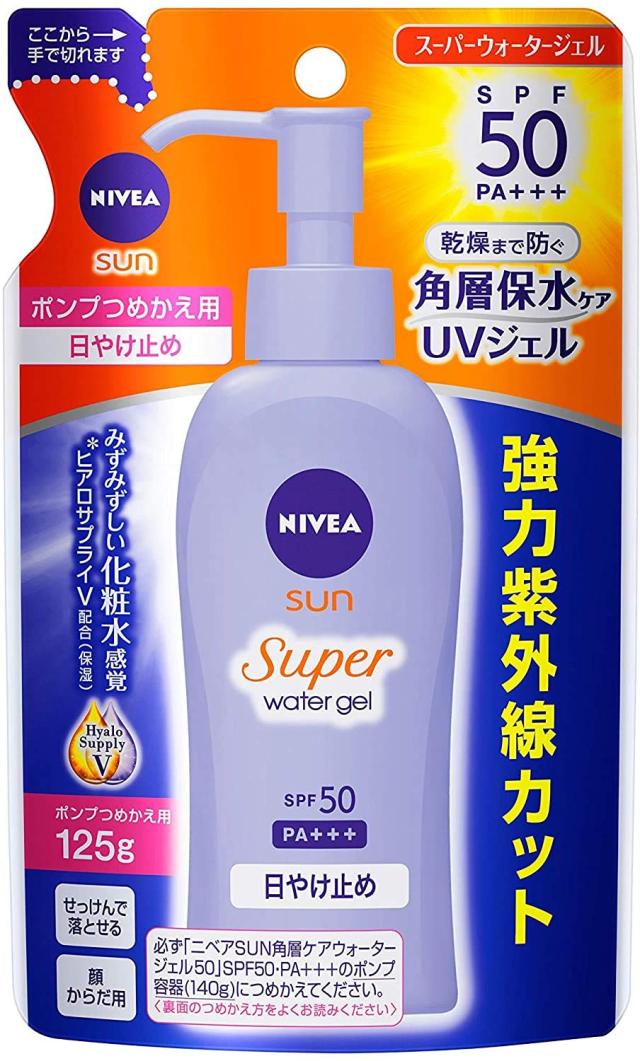 【花王】ニベアサン プロテクトウォータージェル ＳＰＦ５０ ＰＡ＋＋＋ つめかえ用 １２５ｇ ×５個セットの通販は