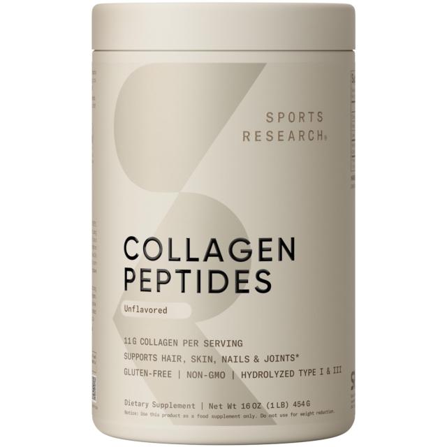 Sports Research Premium Collagen Peptides 16oz Promoting Healthy Skin Hair