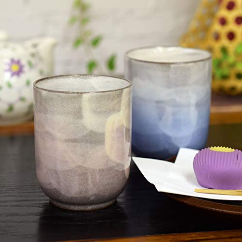 九谷焼 夫婦湯のみ 羽毛目彩釉の通販は湯呑み