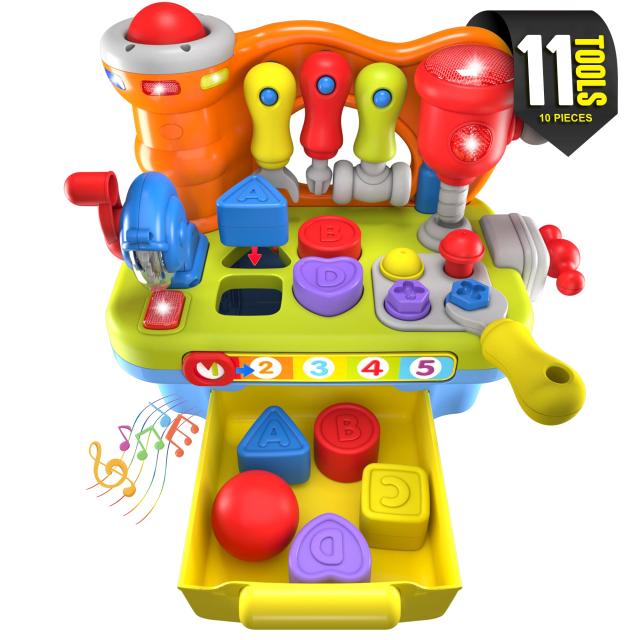CifToys (シフトイズ) 音楽学習 ワークベンチ おもちゃ 子ども用 建設用工具 作業台 サウンドエフェクト&ライト付き エンジニアリング ごっ