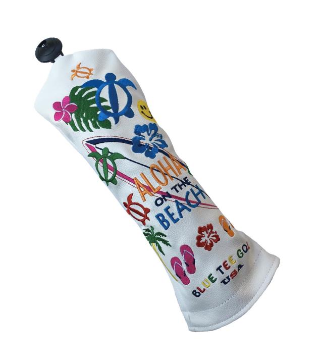 限定生産品 ブルーティーゴルフ 【BLUE TEE GOLF】 ヘッドカバー【アロハ オン ザ ビーチ2017】 (ホワイト) (フェアウェイ用)