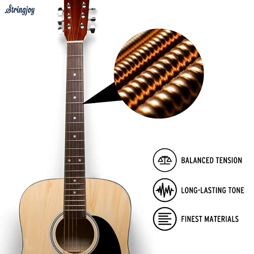 Stringjoy NB1254 Naturals フォスファーブロンズ アコースティックギター弦 (ライトゲージ - 12-54)_1