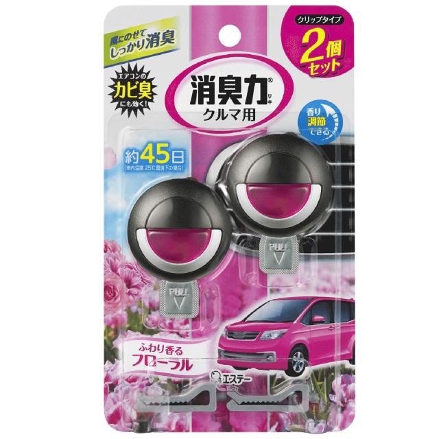 エステー クルマの消臭力 クリップタイプ 2個セット フローラル ×１ケース22点セット