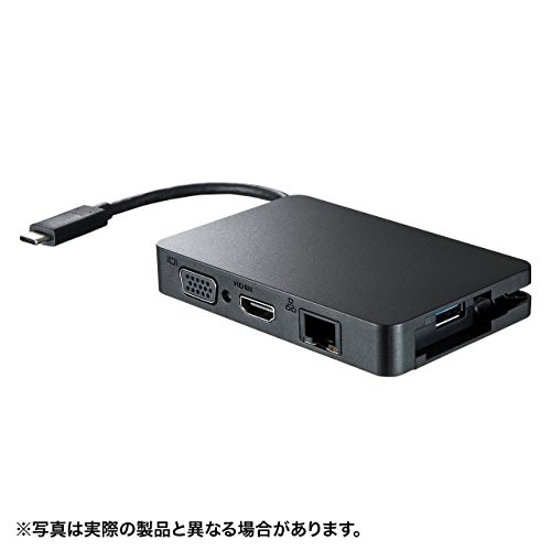 サンワサプライ USB Type C-マルチ変換アダプタ with LAN AD-ALCMHVL