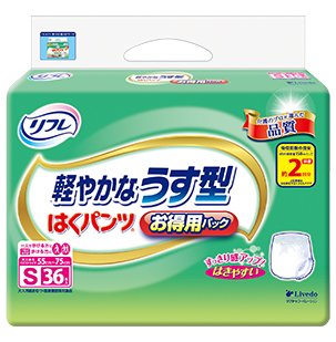 【大人用紙おむつ類】リフレ はくパンツ 軽やかなうす型 お得用パック Ｓサイズ ３６枚【３個セット（ケース販売）】