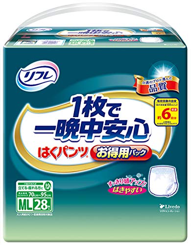 【大人用紙おむつ類】リフレ はくパンツたっぷり吸収 ＭＬ ２８枚【３個セット】の通販は