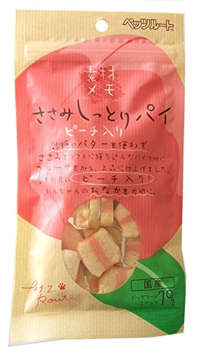 （まとめ買い）ペッツルート 素材メモ ささみしっとりパイ ピーチ 70g 【×20】