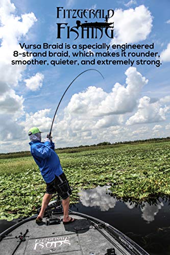 Fitzgerald Vursa 編組釣り糸 - 8ストランド、より長いキャスティング、色褪せ耐性、淡水、海水釣り糸 - ブラック 150 ブラック Fitzgerald Vursa 編組釣り糸 - 8ストランド、より長いキャスティング