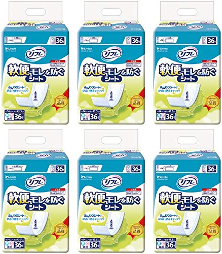 【まとめ買い】リフレ 軟便モレを防ぐシート 男女兼用 36枚入【×6個】の通販は