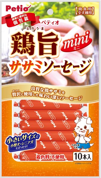 （まとめ買い）ペティオ 鶏旨 ミニ ササミソーセージ 10本入 犬用 【×15】