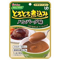 ハウス食品 やさしくラクケア とろとろ煮込みのハンバーグ味 80g×40袋入×(2ケース)