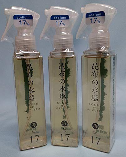 昆布の水塩【3本】　海≒17％　スプレー式150mlｘ3本セット