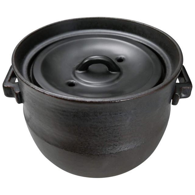 スズ木 萬古焼 ごはん 土鍋 4合 黒 2061-4028 2300ml_1