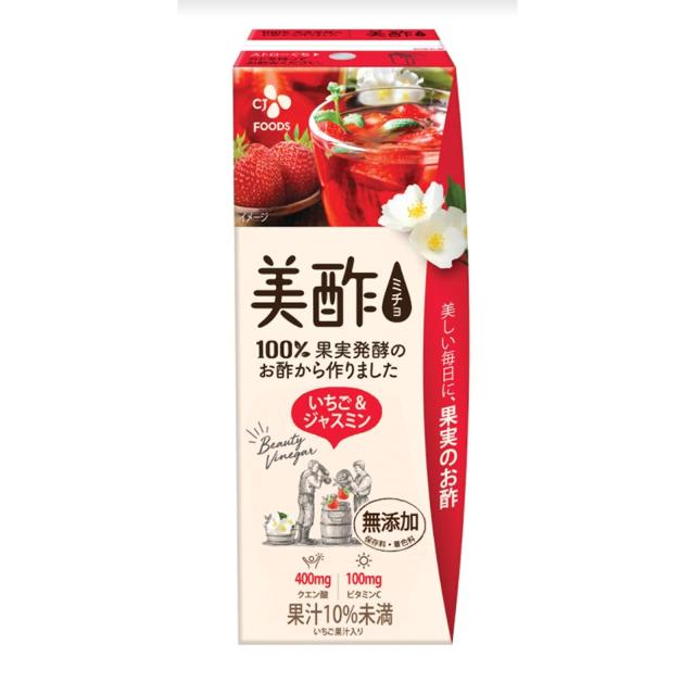 ストレート美酢(ミチョ) 美酢いちご&ジャスミン200mlx 24パック 1セット 保存料・甘味料無添加 飲むお酢 ギフト お取り寄せ ミチョ 果実酢の通販は 4,665円