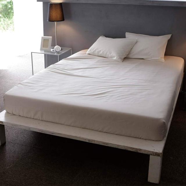 Fab the Home ボックスシーツ ストーン セミダブル（120×200×30cm） ファインコットン エジプト綿 ホテル品質 300本サテン