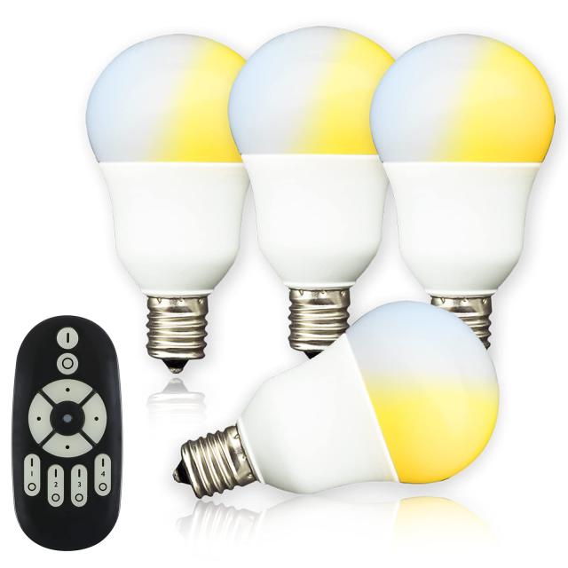 共同照明 4個セット LED電球 E17 40w形 調光 調色（GT-B-5WT2-4B-Y）リモコン付 昼光色 電球色 led 5w 無線式リモコン 5,383円