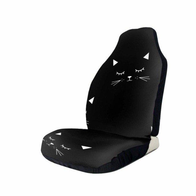 カーシートカバー 車用 シート 黒の猫 柄 通気性優れ 防塵 汚れ防止 前席シートカバー 軽自動車 普通車 前席 後席適用 フロント 汎用 シ