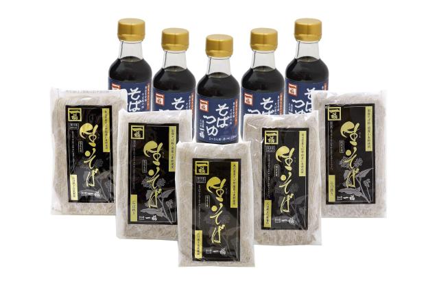 [奥出雲目の前処一福] 石臼挽き本生目の前10人前 石臼生目の前240g×5、目の前露いささかも150ml×5