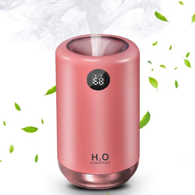 【 USB充電式】?卓上加湿器 ワイヤレス LEDライト 車用加湿器 電池残量表示 空焚き防止 乾燥/花粉症対策 持ち運び便利 500ml大容量 (ロの通販は 6,485円