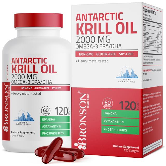 Bronson Antarctic Krill Oil 2000 mg with Omega-3s EPA DHA Astaxanthin and Pの通販は