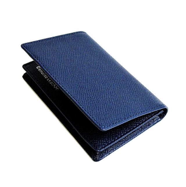 [KIETH] キース メンズ 名刺入れ サフィアーノレザー 通しマチ ネイビー KEW1352