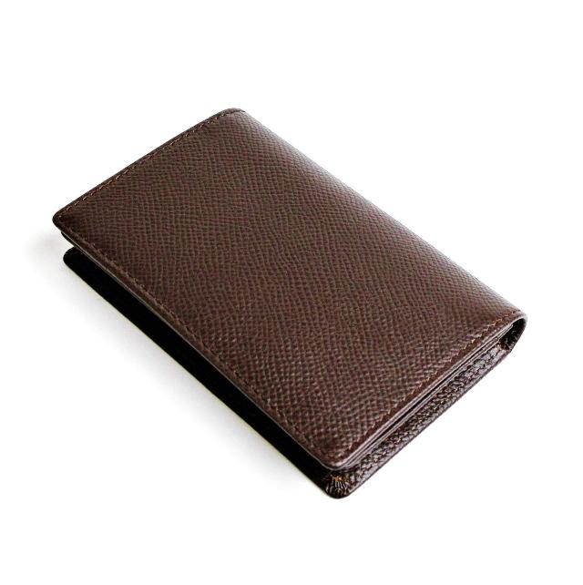 [KIETH] キース メンズ 名刺入れ サフィアーノレザー 通しマチ ブラウン KEW1352