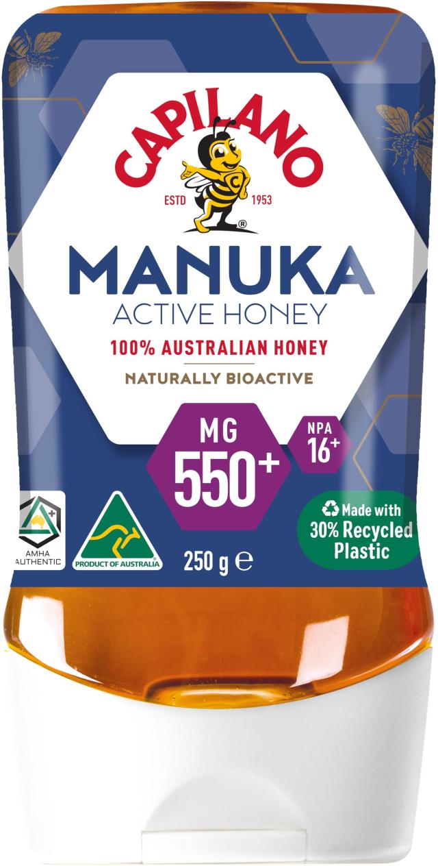 Capilano カピラーノアクティブマヌカハニーMG550+ 250g、100％オーストラリア産
