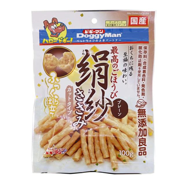 （まとめ買い）ドギーマン 絹紗 カットタイプ プレーン 100g 犬用おやつ 【×16】