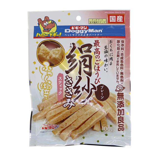 （まとめ買い）ドギーマン 絹紗 スティック プレーン 100g 犬用おやつ 【×16】