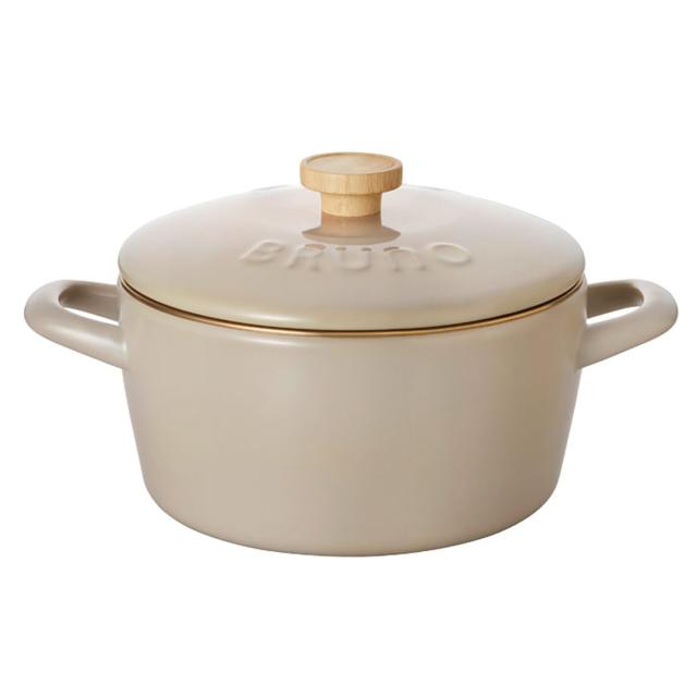 [ブルーノ] 富士ホーロー 両手鍋 20cm BHK280 【6760926】グレージュの通販は 6,781円