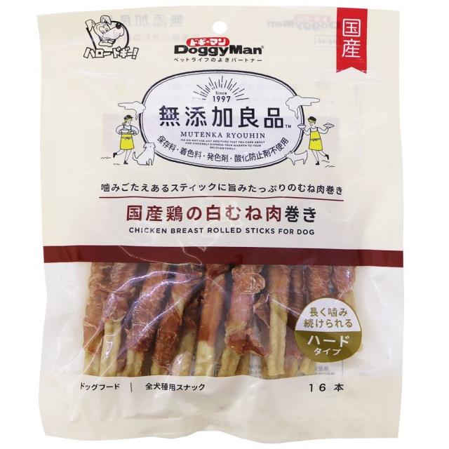 （まとめ買い）ドギーマン 無添加良品 国産鶏の白むね肉巻き 16本 犬用おやつ 【×4】
