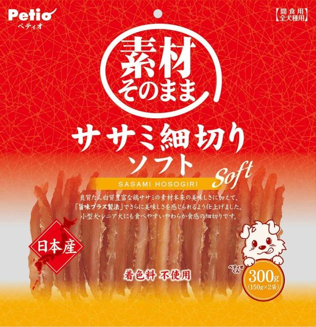 （まとめ買い）ペティオ 素材そのまま ササミ細切りソフト 300g(150g×2袋) 犬用おやつ 【×4】