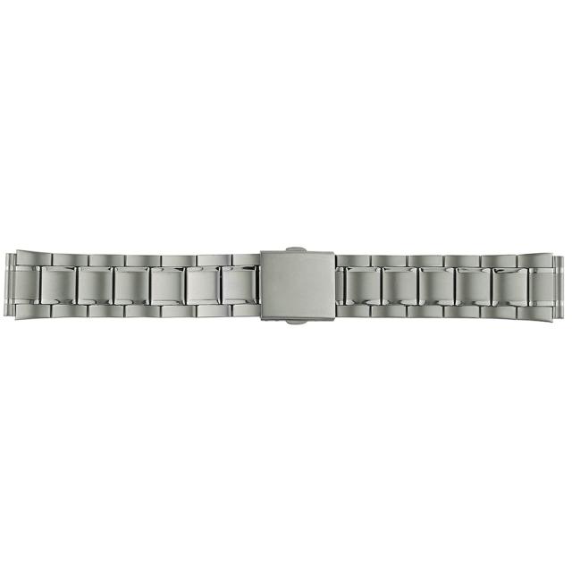 BAMBI(バンビ) METAL 時計 バンド ブロックワンタッチ 表面仕上げ 部分鏡面 チタン AJ方式 板バネ式20-18mm シルバー BTB1