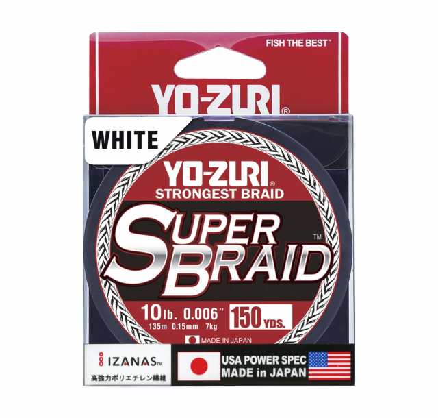 Yo-Zuri YZ-SB-10LB-WH-150YD:スーパーブレイド ホワイト 10ポンド 150ヤード ホワイト