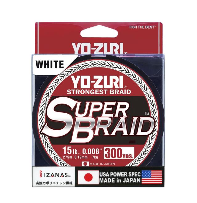 Yo-Zuri YZ-SB-15LB-WH-300YD:スーパーブレイド ホワイト 15ポンド 300ヤード ホワイト