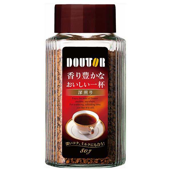 ドトールコーヒー 香り豊かなおいしい一杯深煎り 80g瓶×12本入