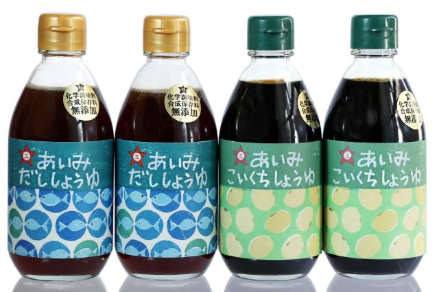 三星食品工業 無添加 あいみだし醤油300ml 2本＋あいみこいくち醤油300ml 2本 計4本セット 化学調味料不使用 合成保存料不使用