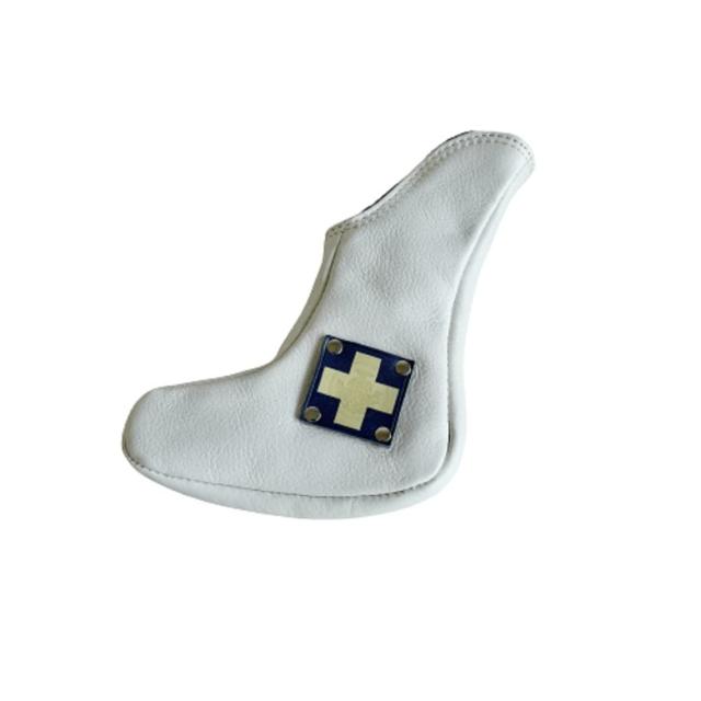 木の庄帆布 kinoshoTRANSIT 総革 パターカバー PUTTER COVER 2023年モデル KHG-PB01M (03 ホワイト/ネイビ