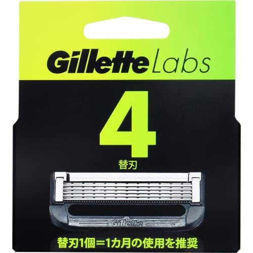 Gillette Labs 角質除去バー搭載 髭剃り カミソリ 男性 替刃 4個