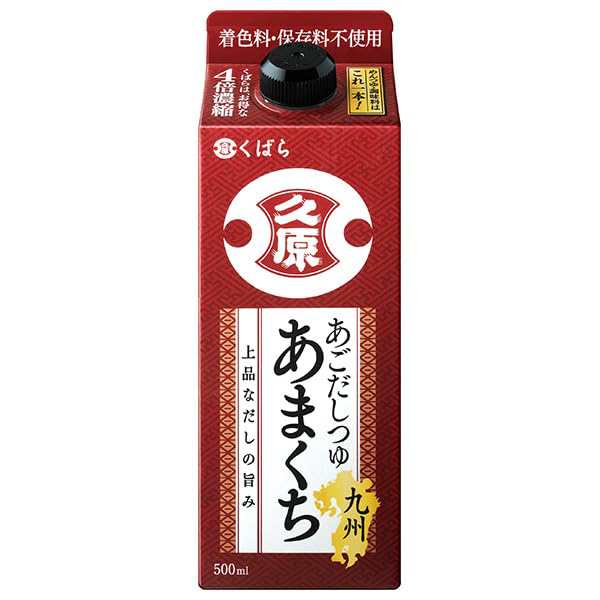 久原醤油 あごだしつゆ 九州あまくち 500ml紙パック×12本入