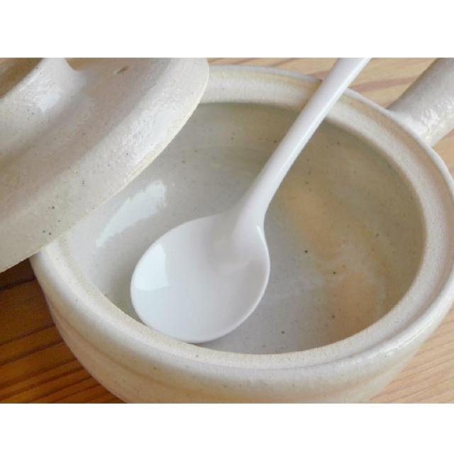 伊賀焼 伊賀土耐熱 片手雑炊鍋 (透明釉：白)_2