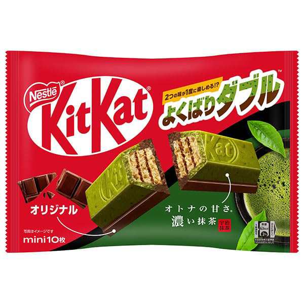 ネスレ日本 キットカット ミニ よくばりダブル オトナの甘さ 濃い抹茶&オリジナル 10枚×12袋入の通販は